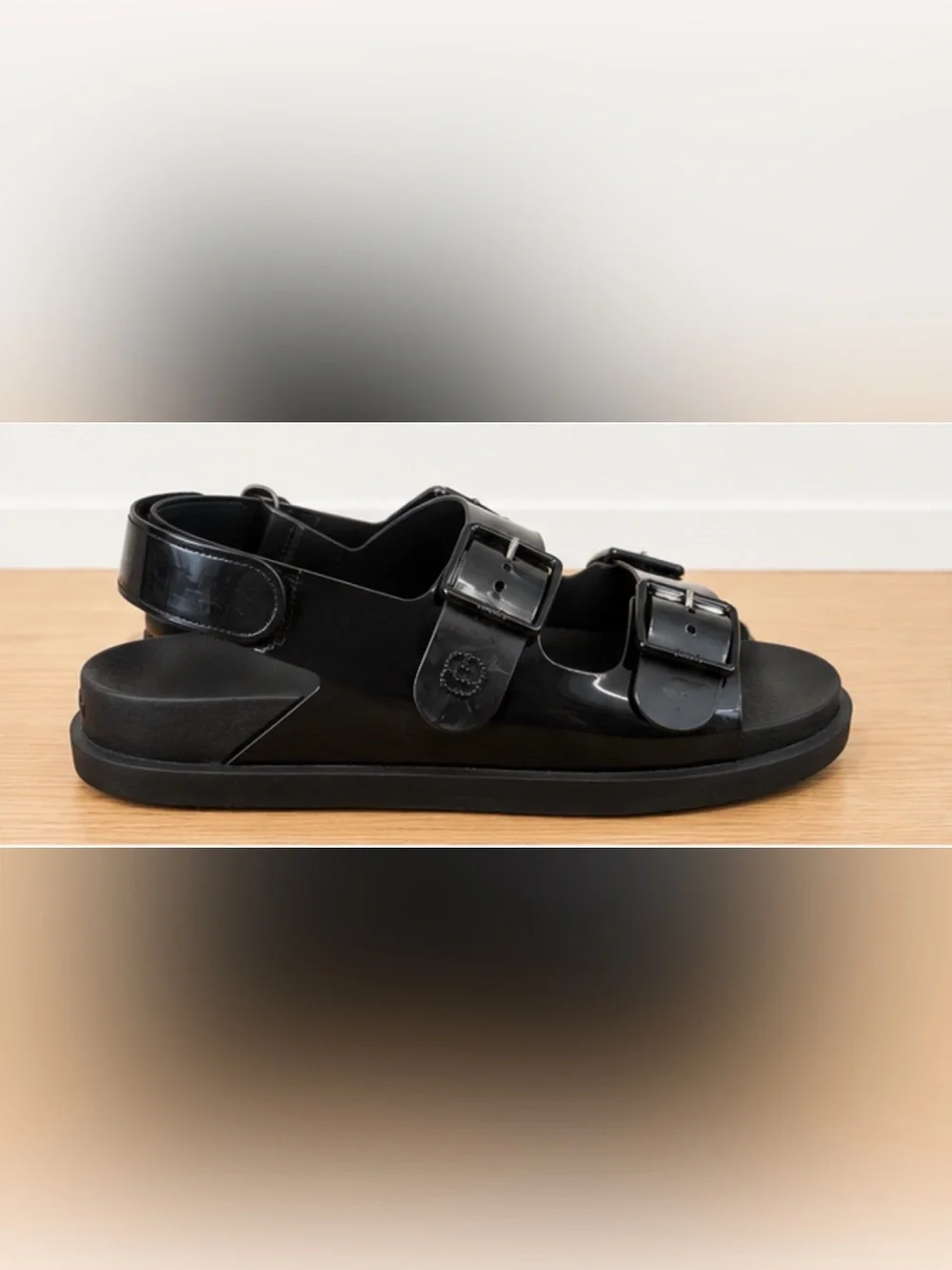 Gucci Isla Black Rubber Slingback Sandals | Mini Double G | Size EU 39 - Picture 4 of 10